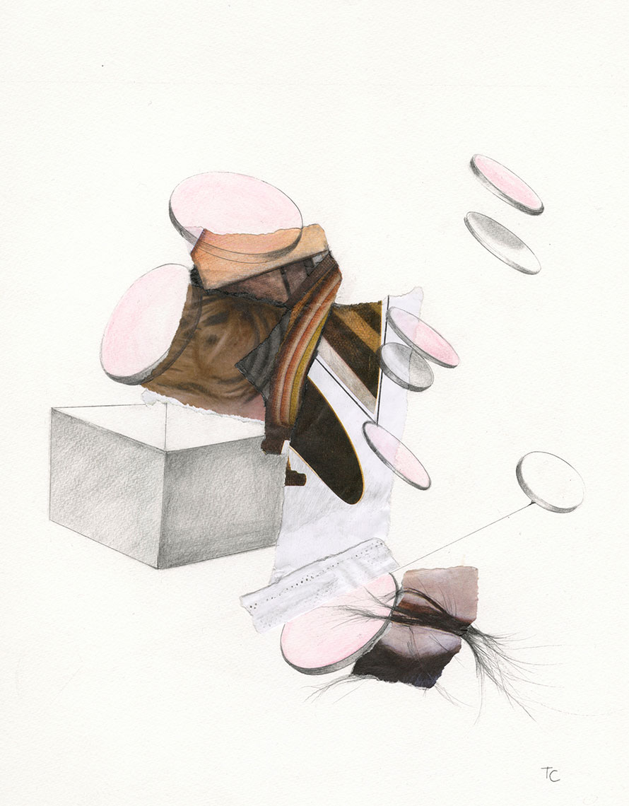 Collage #6, 2018  11x14" on 16x20 paper ,  Archival pigment print. 